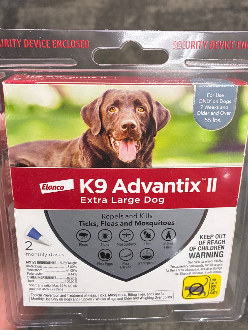 Elan K9 Advantix II Extra Large Dog Flea & Tick Treatment - NEW SEALED